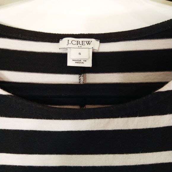 J. Crew Striped Ruffle Black white Chic Dress S - Picture 7 of 10